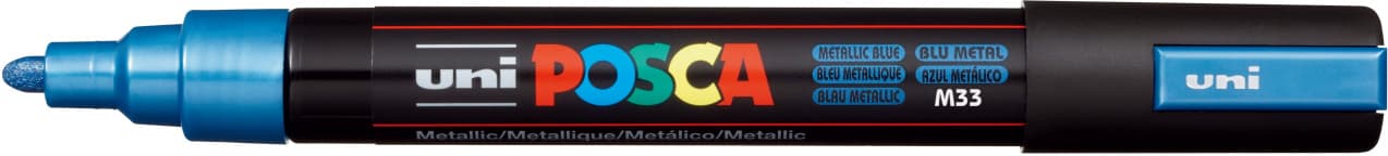 Uni Posca 5M modrý metalický akrylový popisovač 2,5 mm