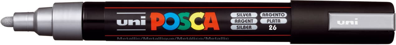 Uni Posca 5M stříbrný akrylový popisovač 1,8-2,5 mm