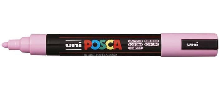 Uni Posca 5M světle růžový akrylový popisovač 1,8-2,5 mm