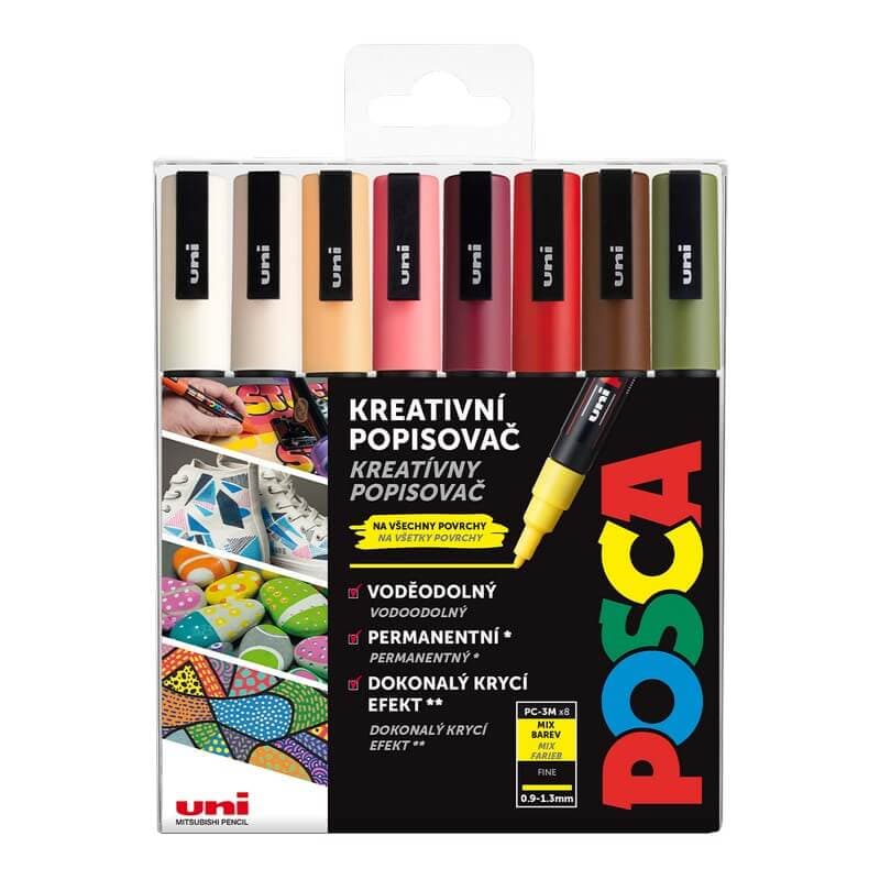 Uni Posca PC-3M sada 8 akrylových popisovačů podzimní tóny