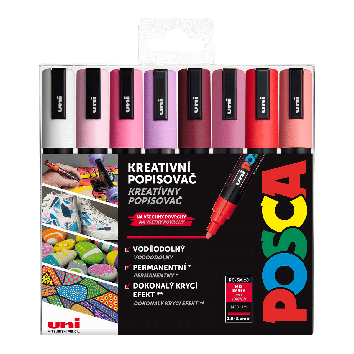 Uni Posca PC-5M sada LOVE 8 akrylových popisovačů