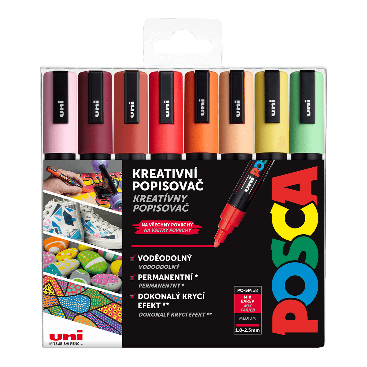 Uni Posca PC-5M Summer sada akrylových popisovačů teplých tónů