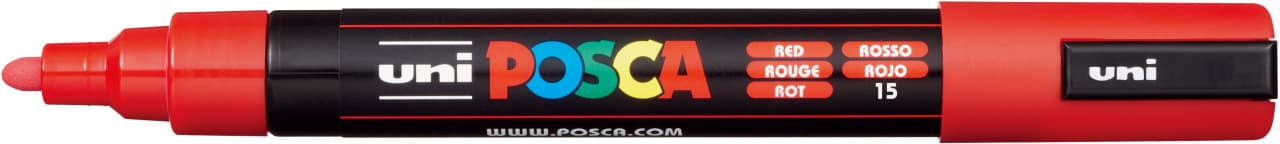 Uni Posca 5M červený akrylový popisovač 1,8-2,5 mm