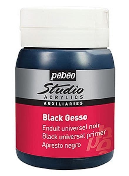 Pébéo Studio Gesso černý akrylový šeps 500 ml