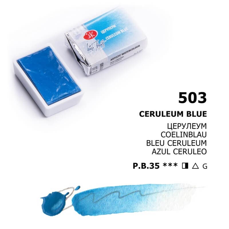 Nevskaya Palitra White Nights akvarelová barva Ceruleum blue 2,5ml