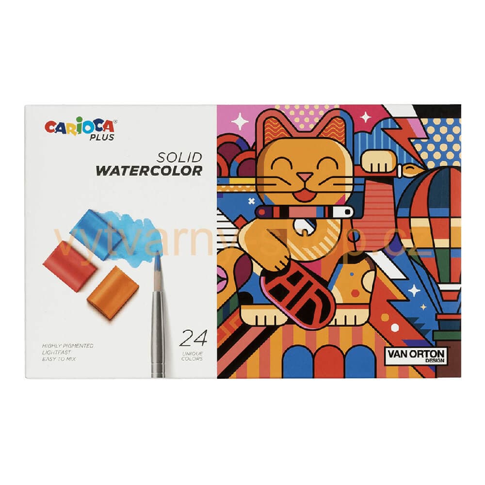 Carioca PLUS akvarelové barvy sada 24 barev plastové pouzdro