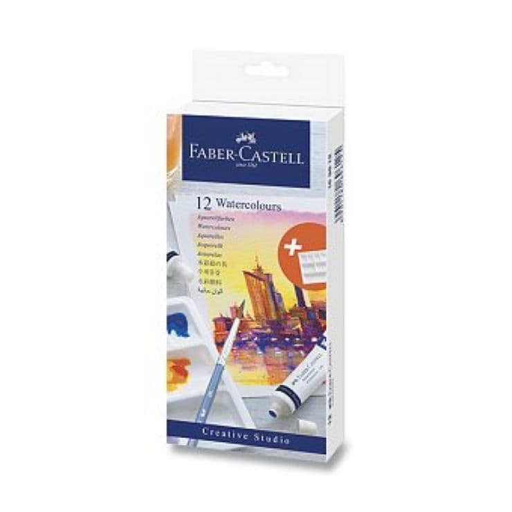 Faber-Castell akvarelové barvy sada 12 tub 9 ml