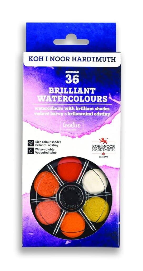 Koh-i-Noor Anilinky brilantní vodové barvy sada 36 barev