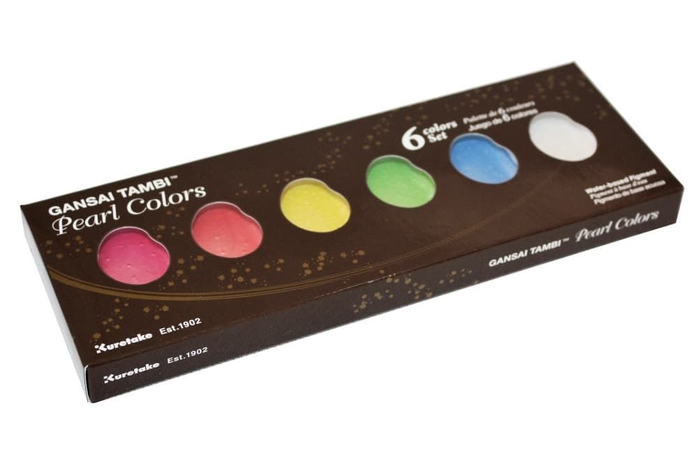 Kuretake Gansai Tambi Pearl Colors perleťové akvarelové barvy sada 6 ks