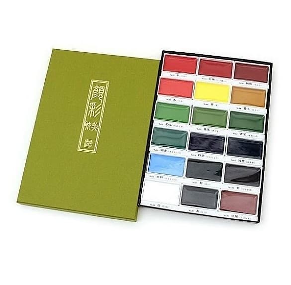 Kuretake Gansai Tambi akvarelové barvy sada 18 kusů