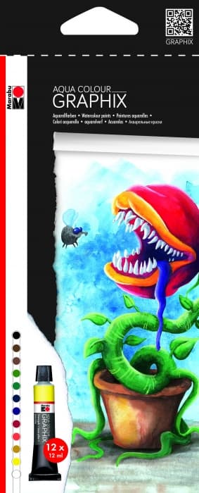 Marabu Graphix High By Fly akvarelové barvy sada 12 barev