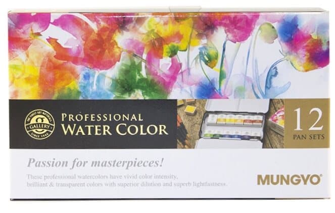 Mungyo Gallery Professional akvarelové barvy sada 12 barev
