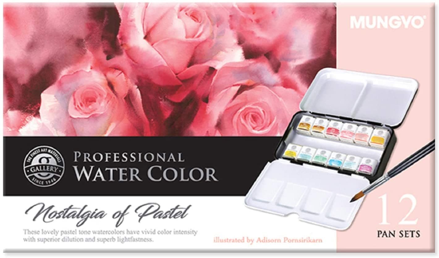 Mungyo Gallery Professional akvarelové barvy pastelové 12 barev