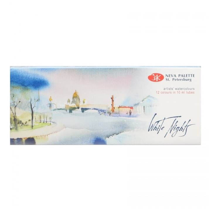 Nevskaya Palitra Saint Petersburg sada 12 akvarelových barev tubách