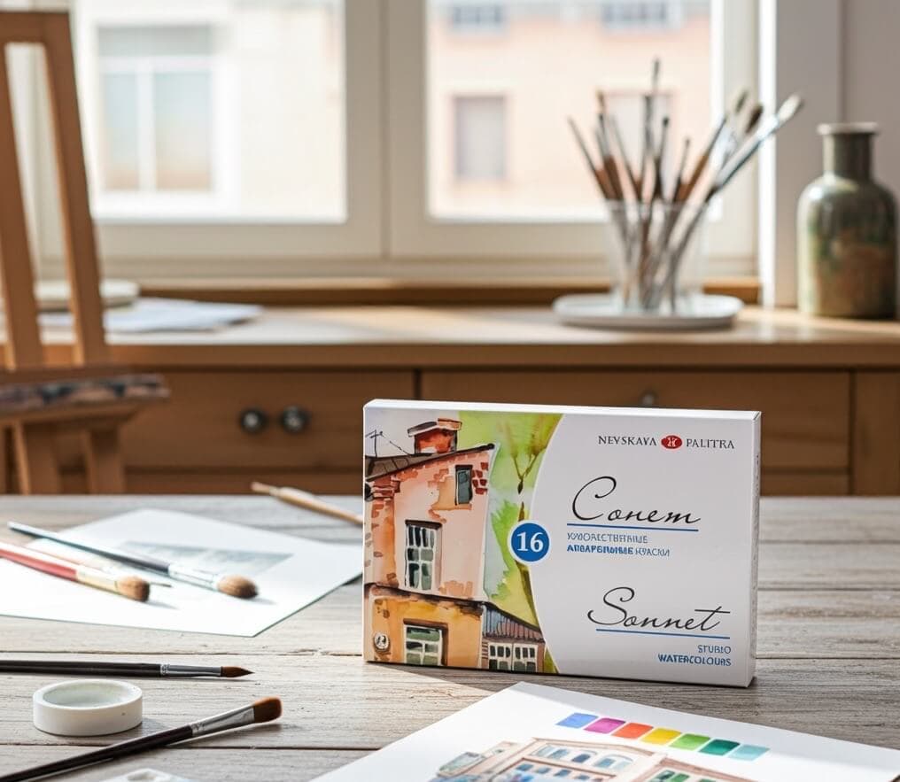 Nevskaya Palitra Sonnet akvarelové barvy sada 16 barev