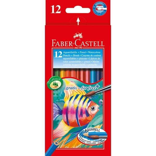 Faber-Castell akvarelové pastelky sada 12 barev šestihranné