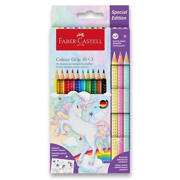 Faber-Castell Colour Grip akvarelové pastelky jednorožec 10+3 ks