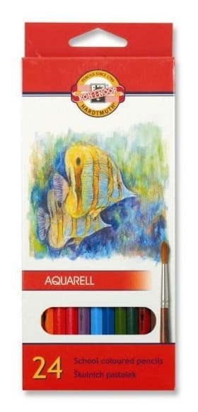 Akvarelové pastelky Koh-i-Noor 3718 sada 24 šestihranných barev