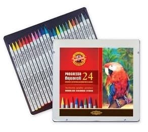 Koh-i-Noor Progresso Aquarell sada 24 akvarelových pastelek v laku