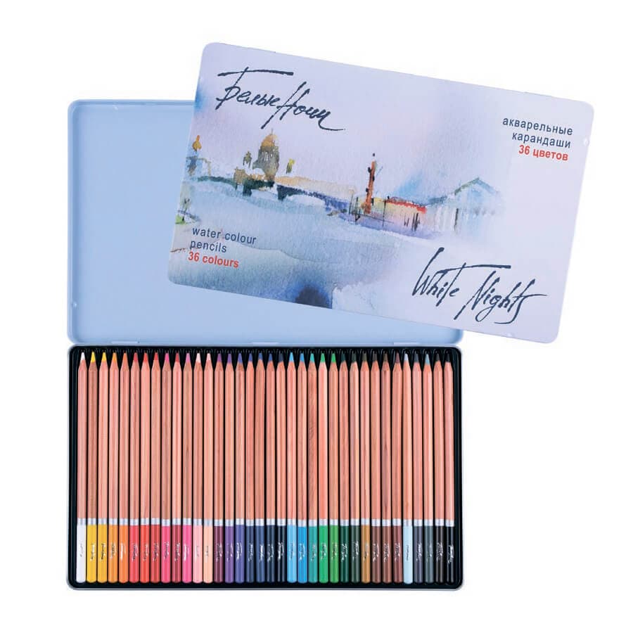 Nevskaya Palitra White Nights 36 akvarelových pastelek v plechové etui