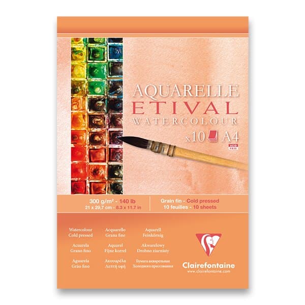 Clairefontaine ETIVAL akvarelový blok A4 300g Cold pressed