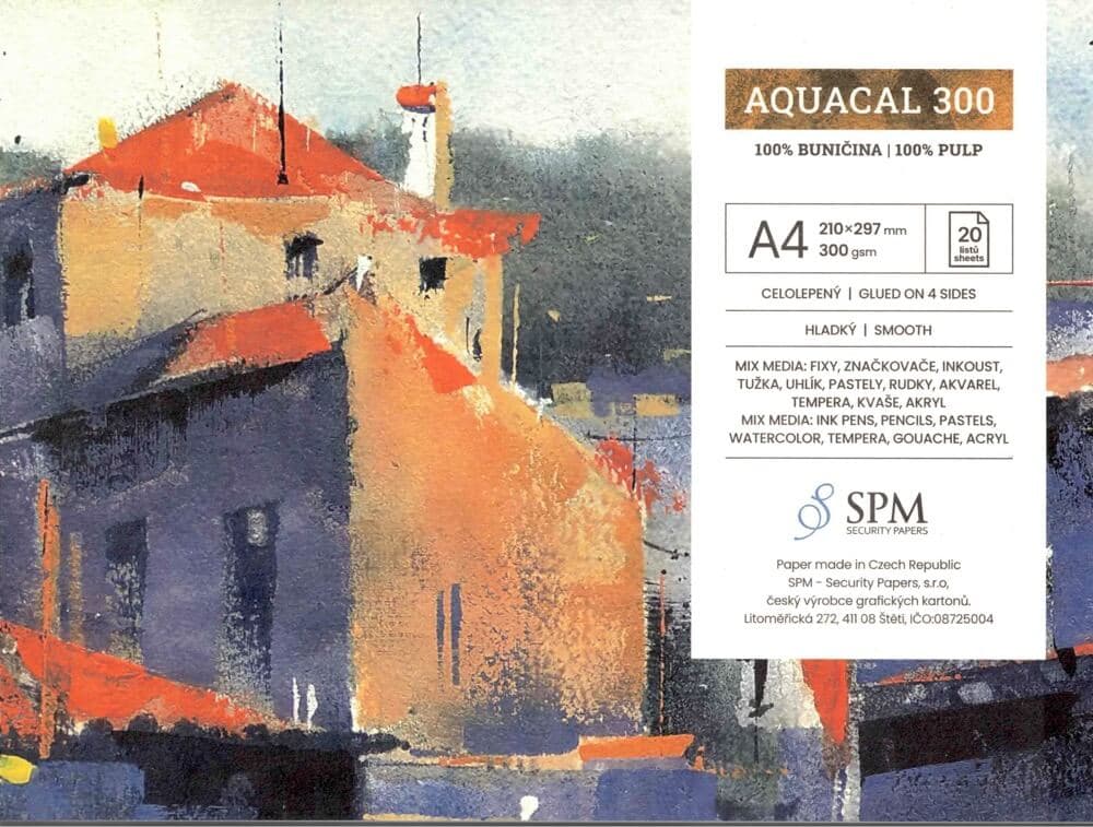 SPM Aquacal A3 300g Mix Media akvarelový blok premium