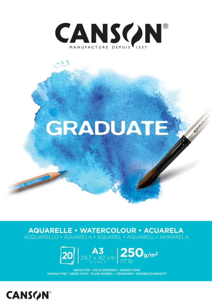 Canson Graduate Aquarelle akvarelový blok A3 250g 20 listů