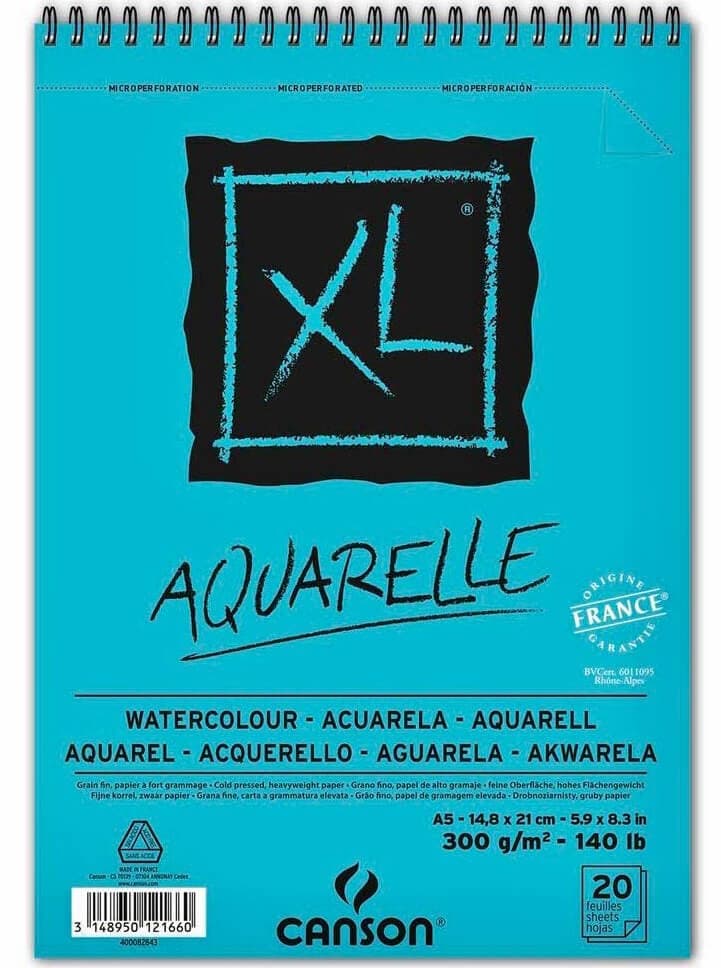 Canson XL Aquarelle A5 300g akvarelový blok kroužkový