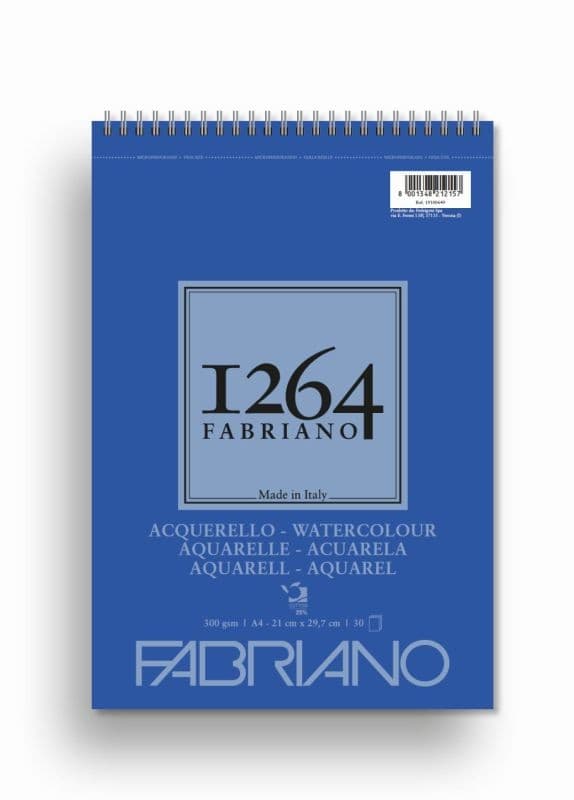 Fabriano 1264 Aquarelle A5 300g akvarelový blok kovová vazba