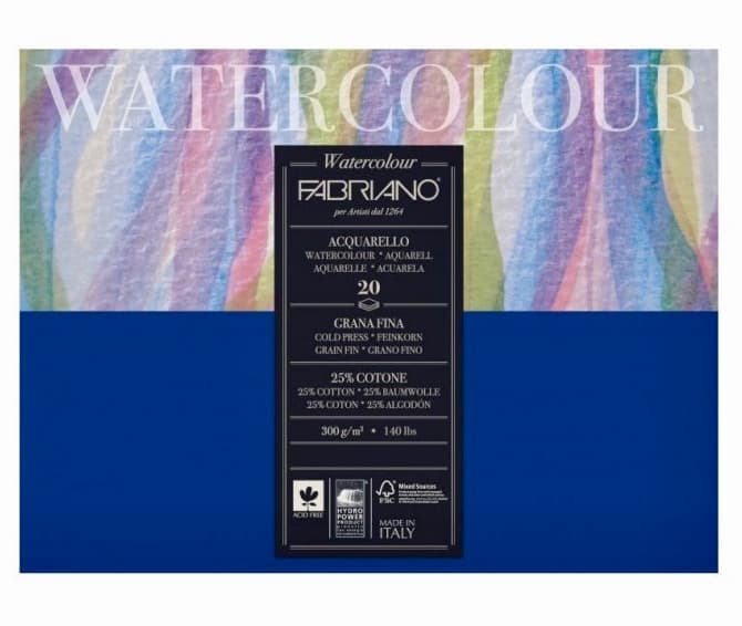 Fabriano Watercolour Cold Press akvarelový papír 300g blok