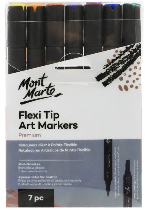 MontMarte oboustranné alkoholové fixy základní barvy sada 7 kusů