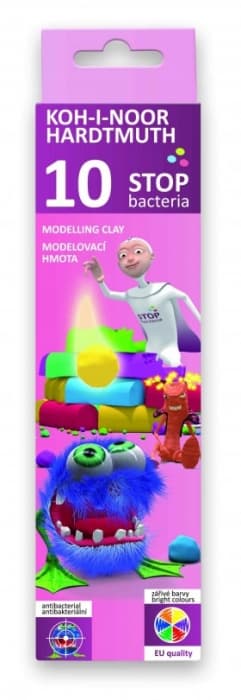 Koh-i-Noor antibakteriální plastelína 10 barev modelovací hmota 200g