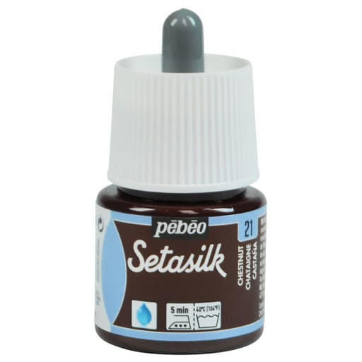Pébéo Setasilk hnědá kaštanová barva na hedvábí 45ml