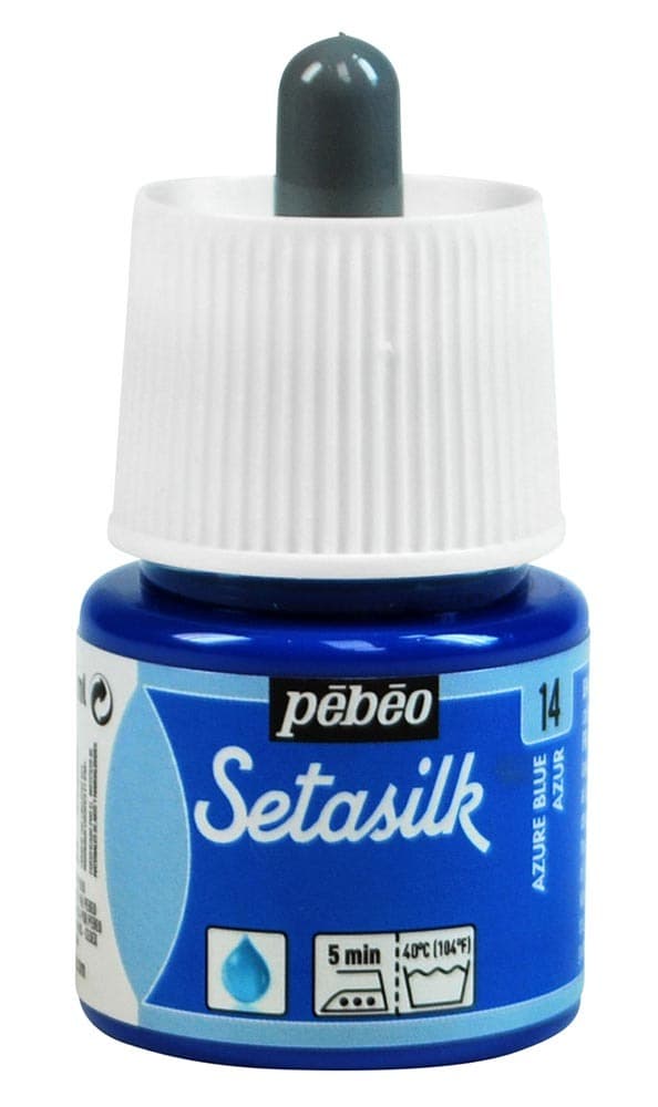 Pébéo Setasilk modrá azurová barva na hedvábí 45ml