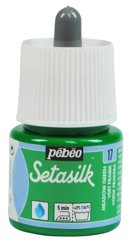 Pébéo Setasilk zelená luční barva na hedvábí 45 ml