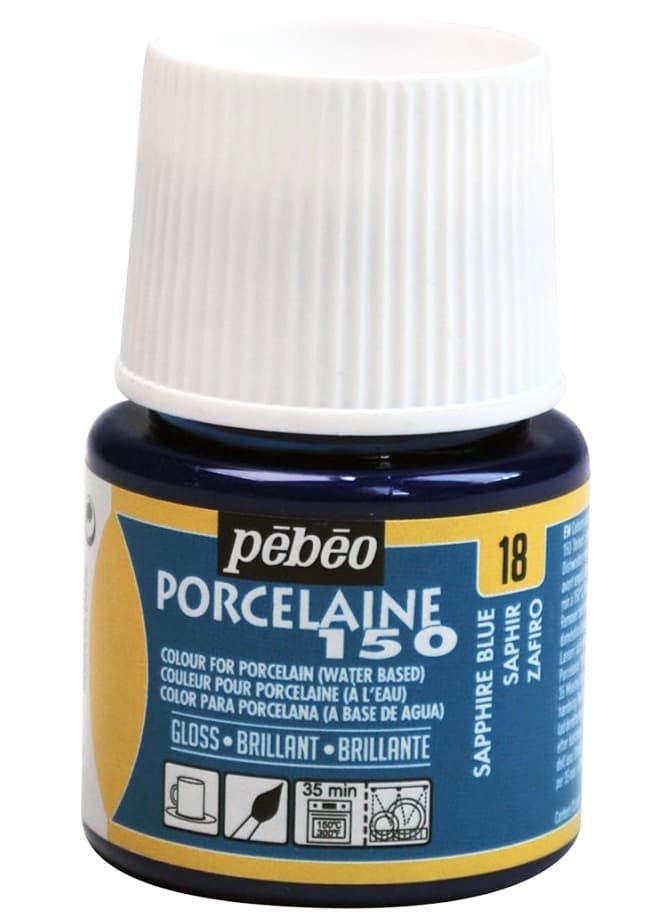 Pébéo Porcelaine 150 modrá safírová barva na porcelán 45ml