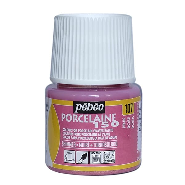 Pébéo Porcelaine 150 růžová metalická barva na porcelán 45 ml