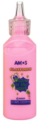 Amos Glass Deco svítící růžová barva na sklo 22ml