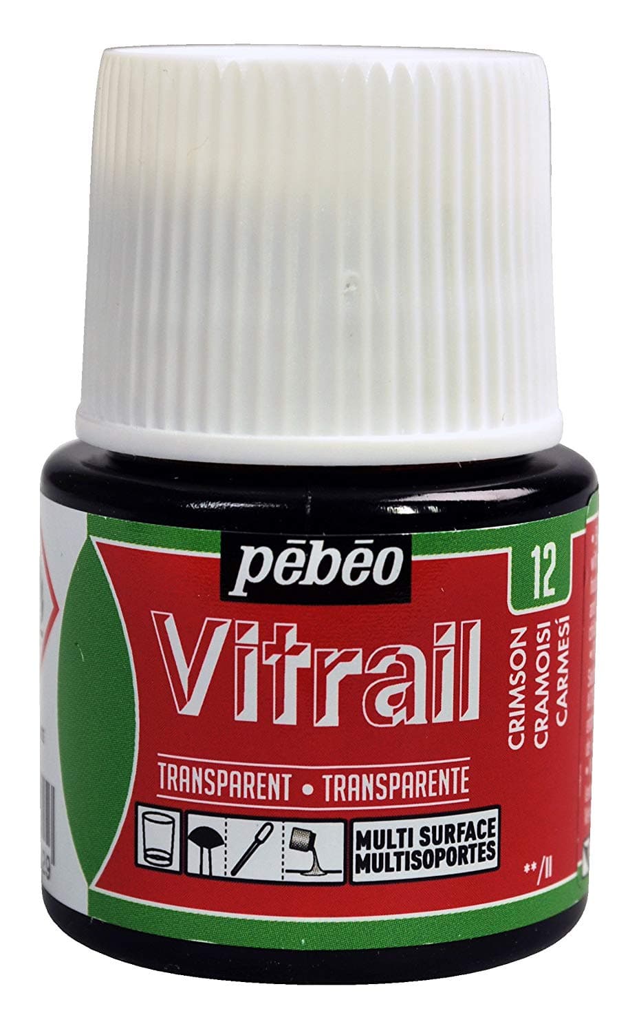 Barva na sklo Pébéo Vitrail 12 karmínová červená 45ml