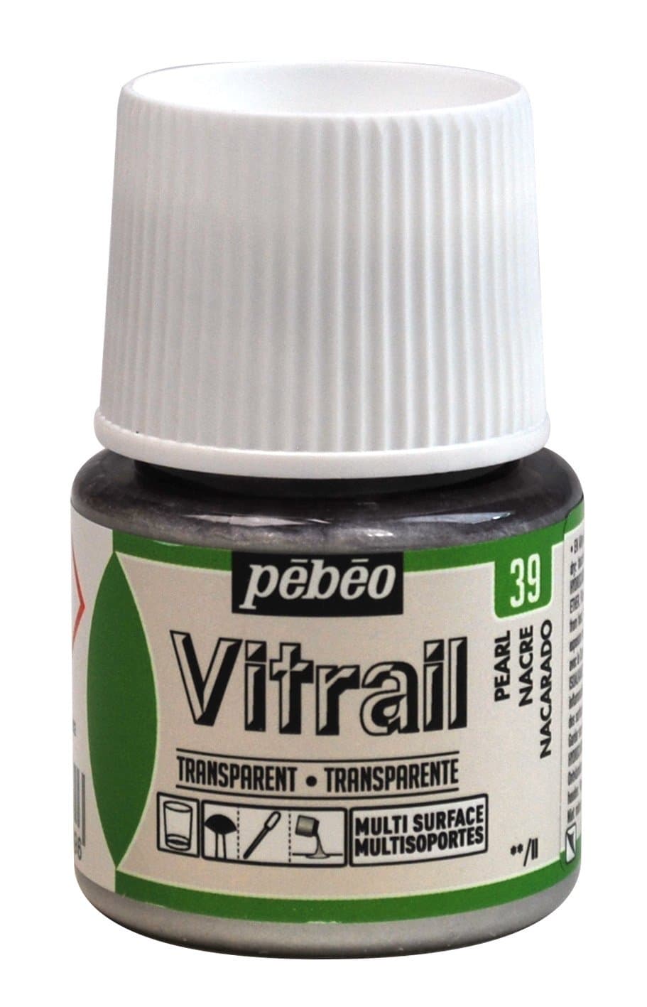 Barva na sklo Pébéo Vitrail 39 perleťová bílá 45ml