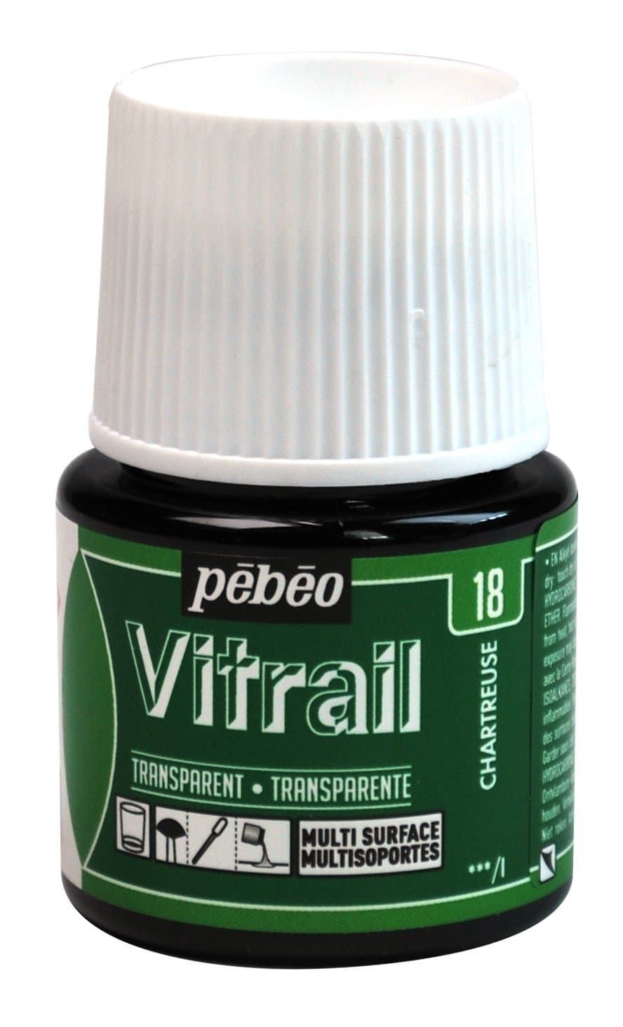 Barva na sklo Pébéo Vitrail zelená chartreuska 45 ml