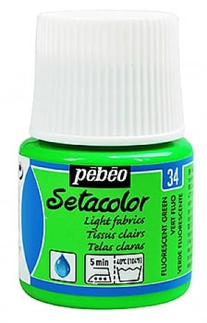 Pébéo Setacolor Light barva na textil Fluo Green 45ml