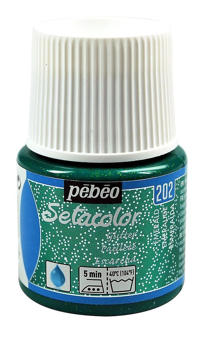 Pébéo Setacolor Light glitter zelená smaragdová barva na textil 45ml