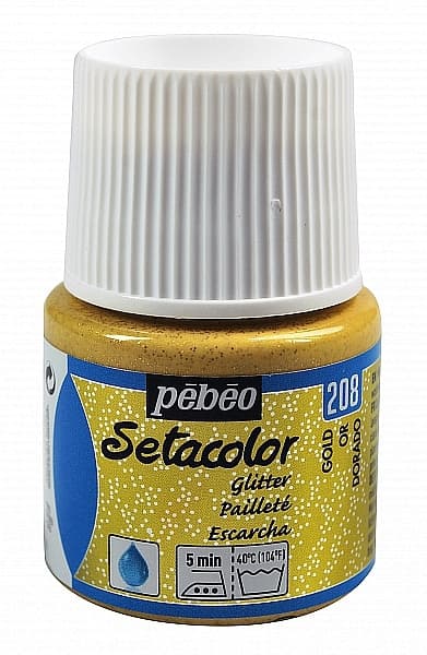 Pébéo Setacolor Light Glitter zlatá barva na textil 45 ml