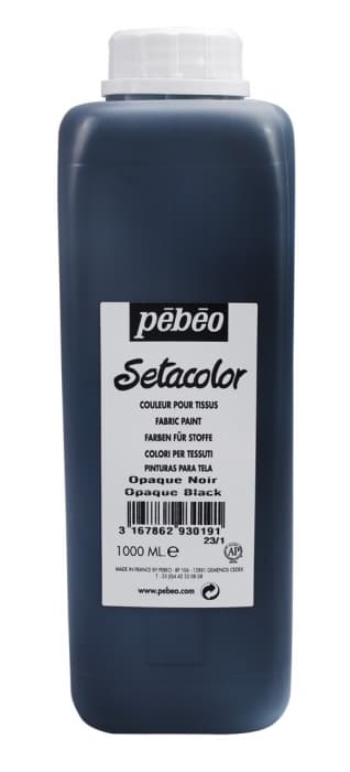 Pébéo Setacolor Opaque černá barva na textil 1000 ml