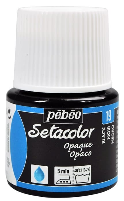 Pébéo Setacolor Opaque černá barva na textil 45 ml