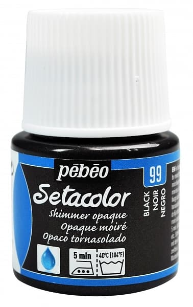 Pébéo Setacolor Opaque černá lesklá barva na textil 45ml