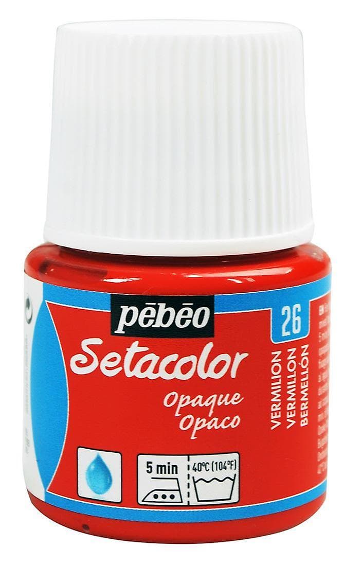 Pébéo Setacolor Opaque červená rumělka barva na textil 45 ml