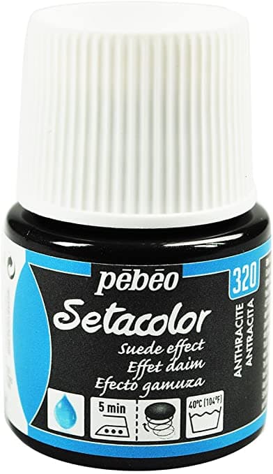 Pébéo Setacolor černá semišová barva na textil 45ml