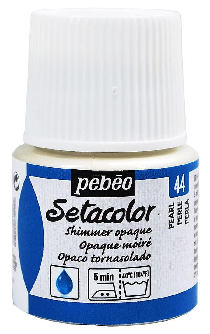 Pébéo Setacolor Shimmer bílá perleťová barva na textil 45ml